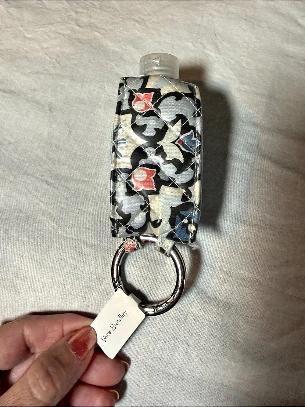Vera Bradley hand sanitizer bottle keychain NWT